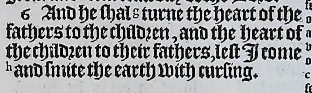 Malachi 4:6 , 1583 GENEVA BIBLE FRAMED LEAF PAGE VG NOT KJV