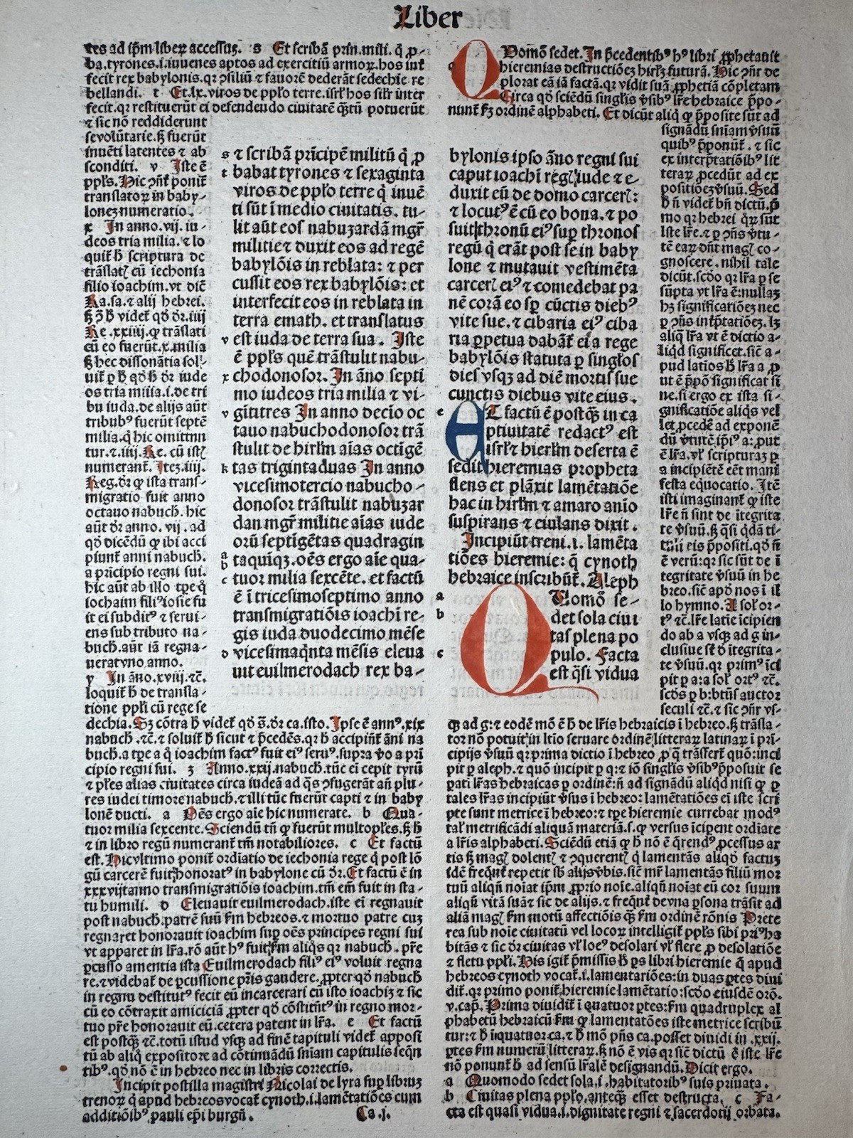 RARE 1493 Anton Koberger Latin Bible Leaf | Incunable | Jeremiah & Lamentations