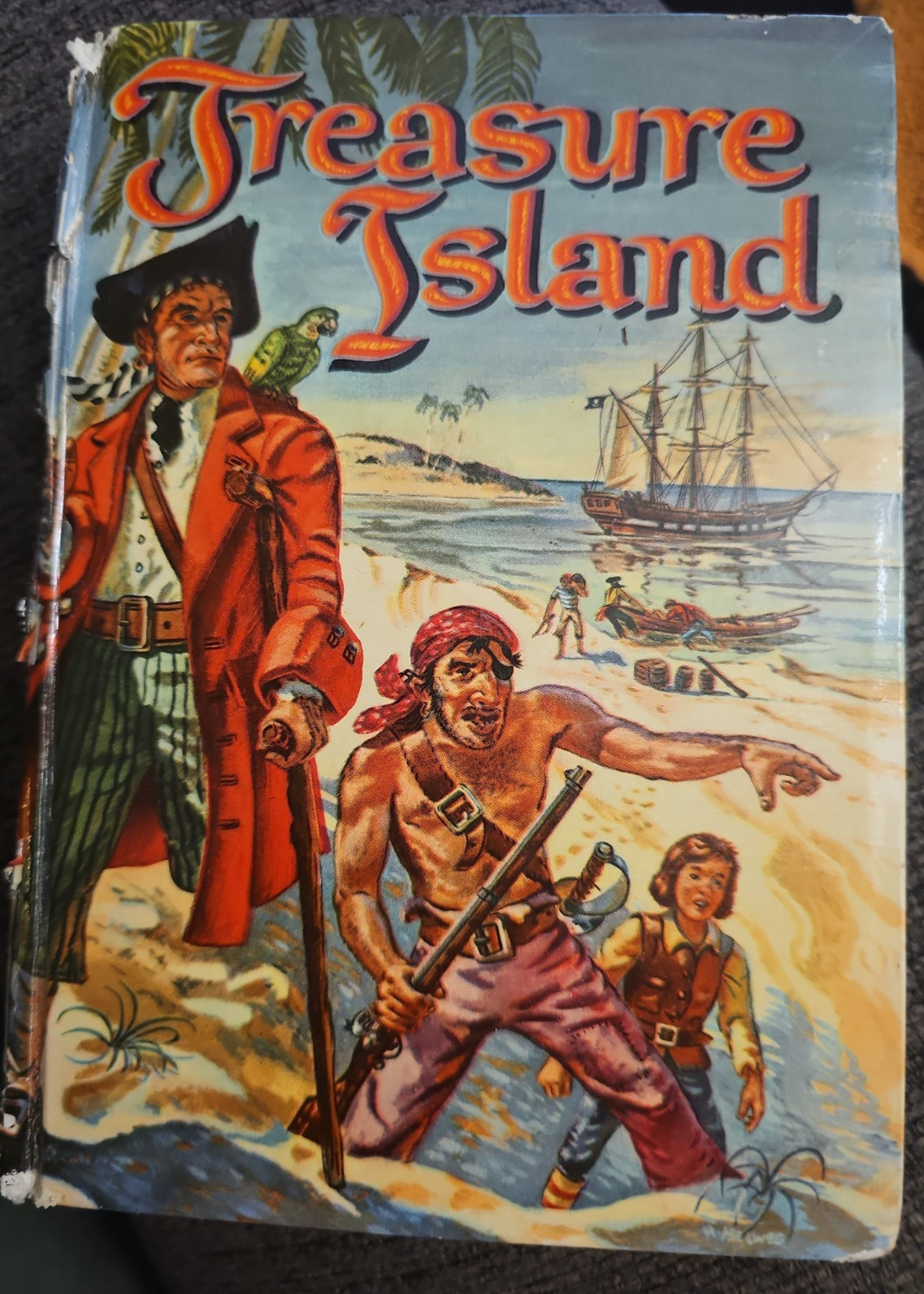 Vintage Treasure Island Book 1955 Hardcover Racine Wisconsin Whitman Publishing