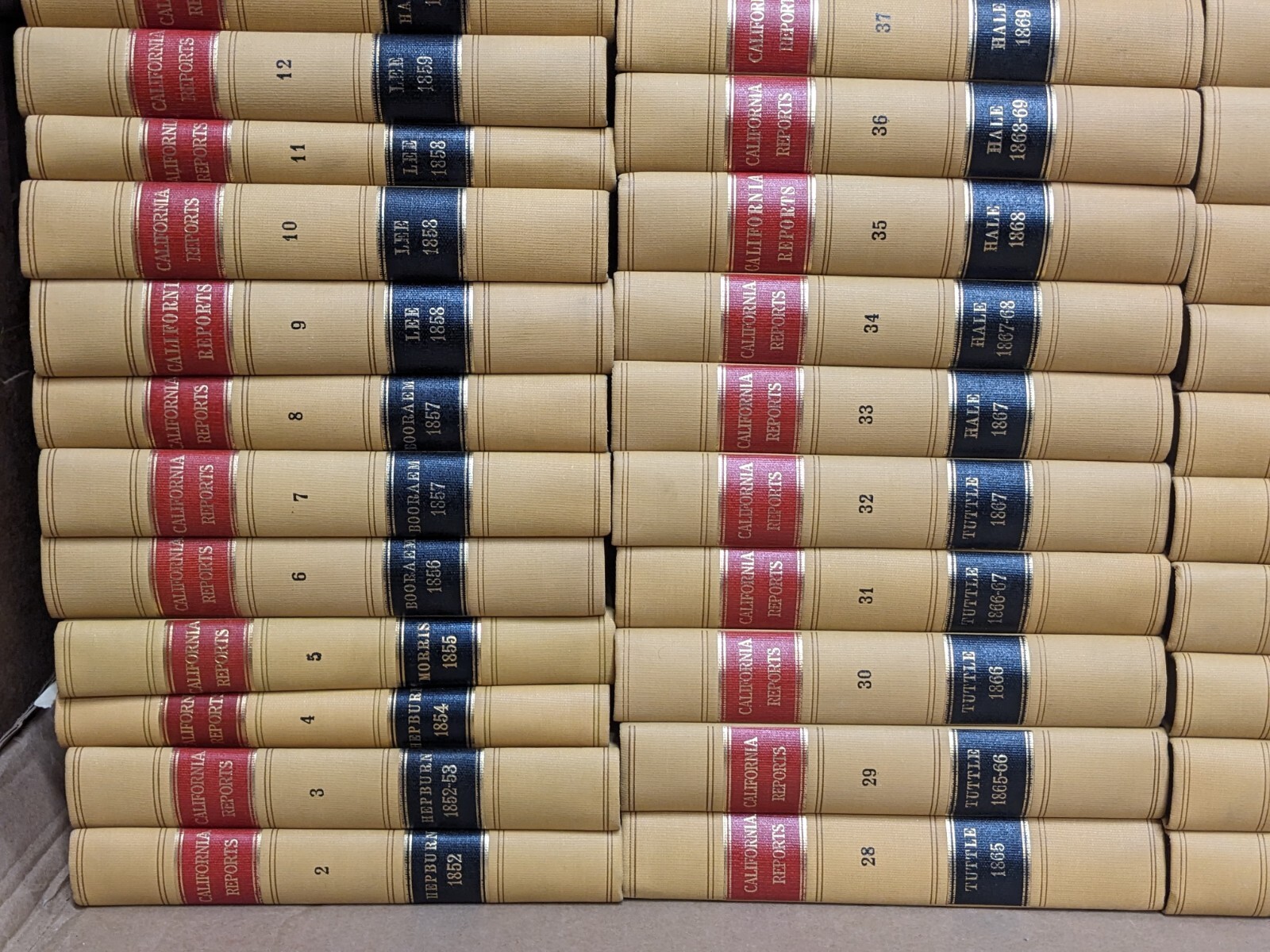 California Reports Vintage Law Books 1852-1934, SET OF 219 Volumes, LIKE NEW