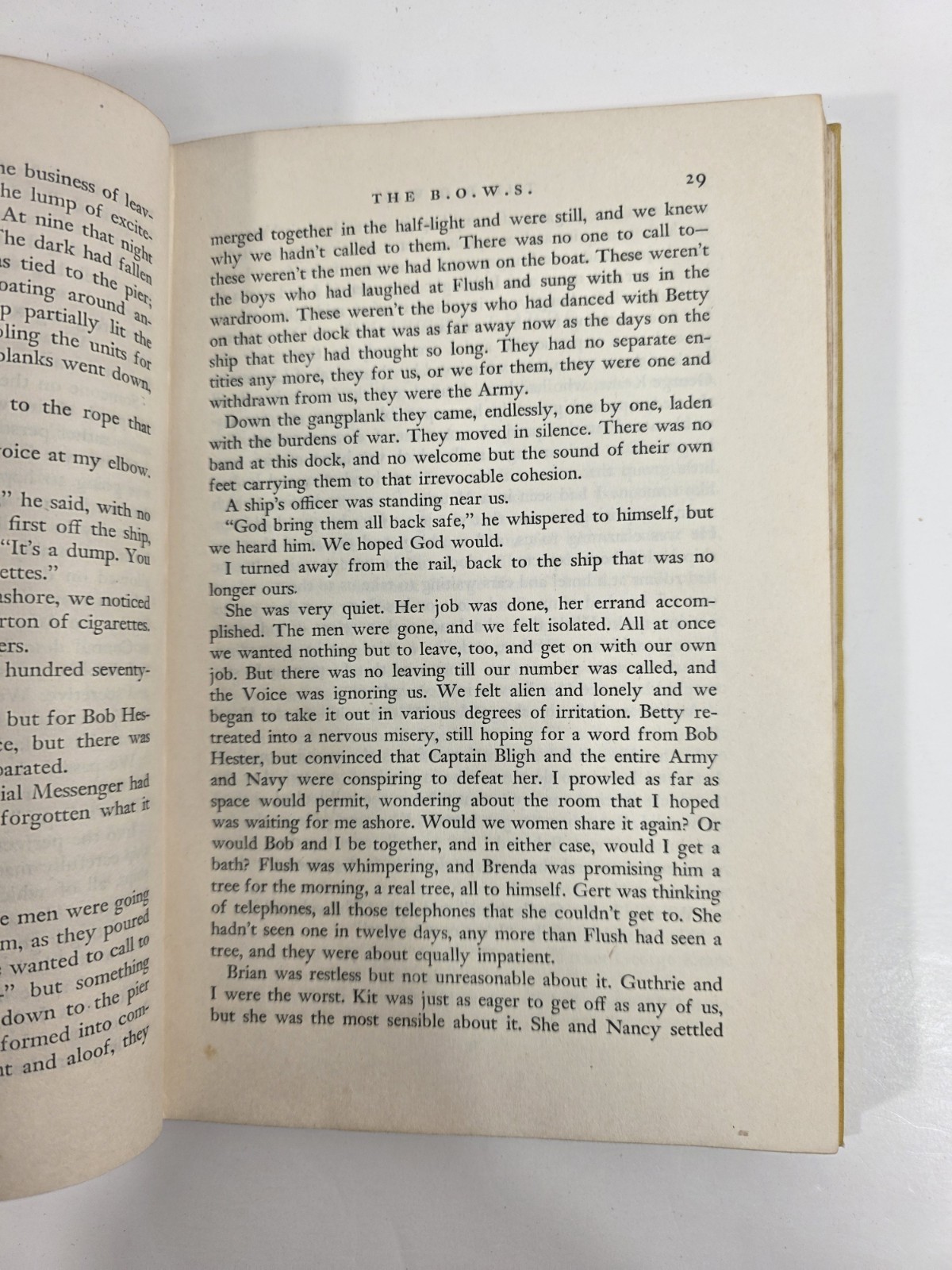 THE B.O.W.S. MARGALO GILLMORE 1945 FIRST EDITION HC Unit 319 WW2