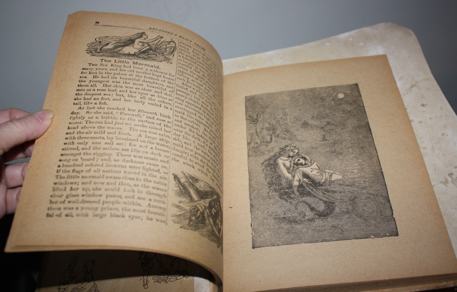 Early Rare Antique Andersen Fairy Tales By Hans Christian Andersen Gold Mermaid