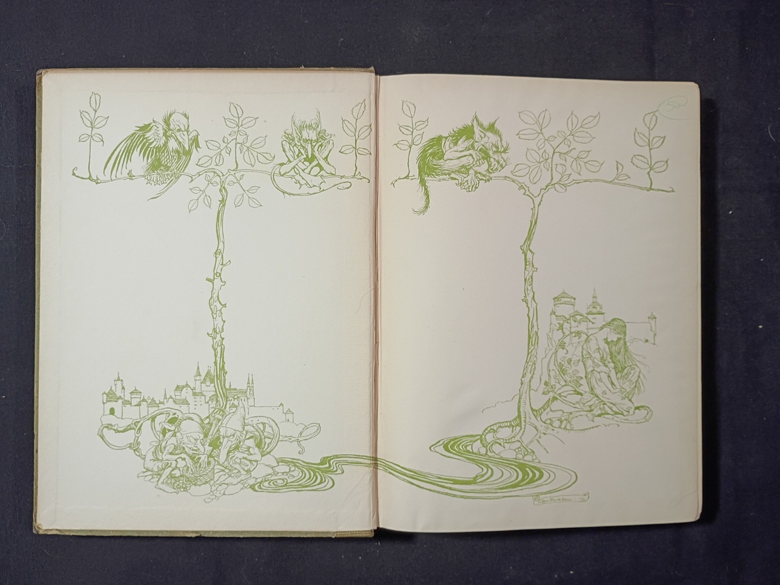 1909 Undine by Fouque, illus. by Rackham, 1st Eng. ed. 15 color plates. Beauty!