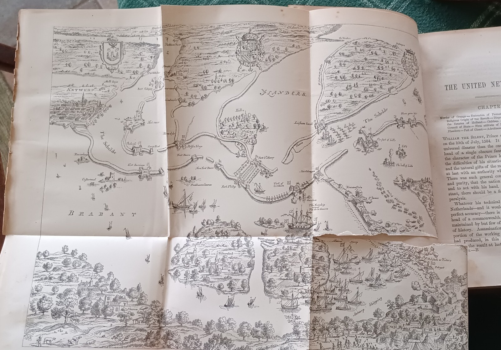 Motley’s History of the United Netherlands 1873, Marbling, Map