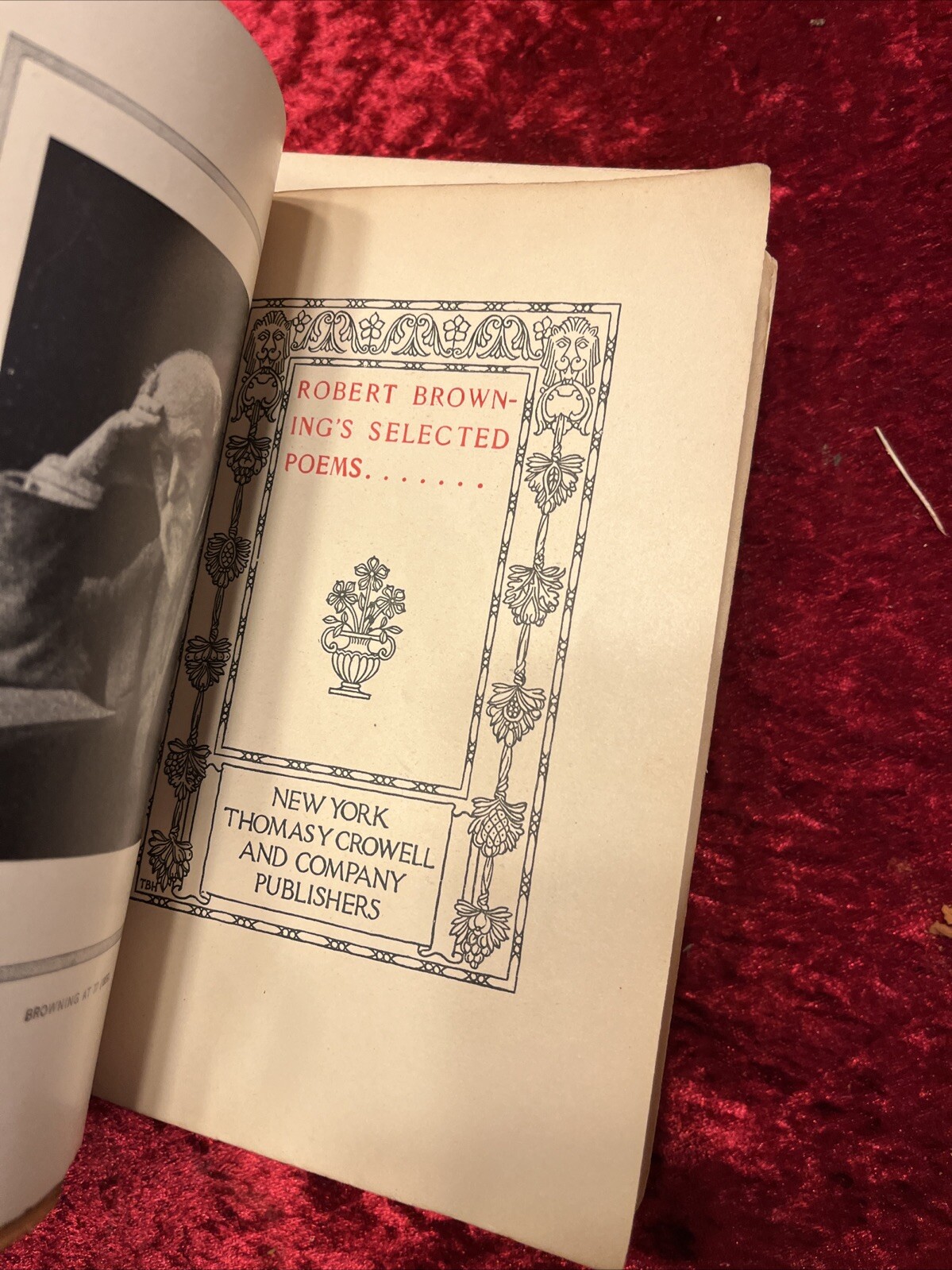 1896 POEMS of ROBERT BROWNING Antique Luxury Edition LEATHER COVERS