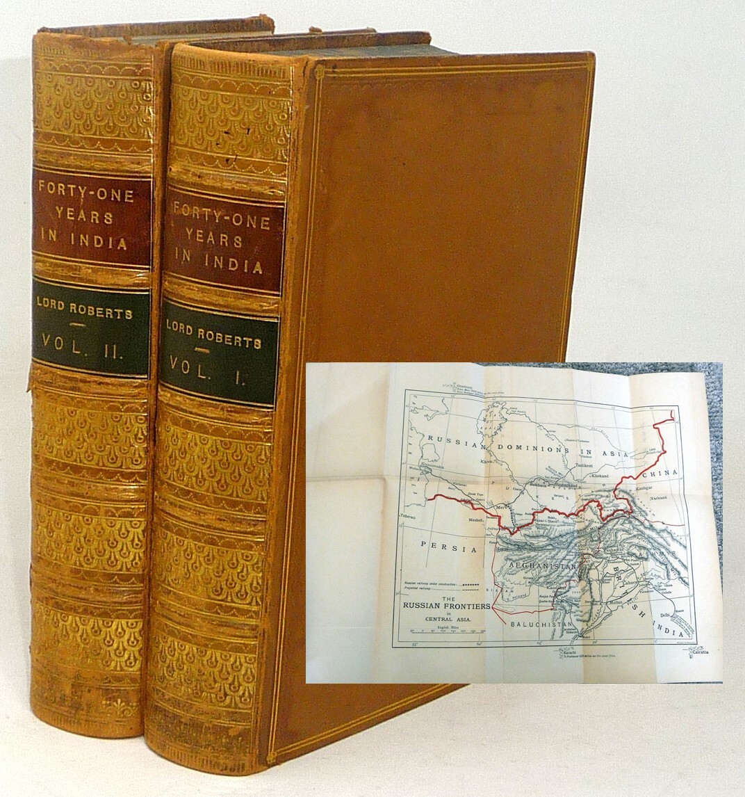 1897 Set 2 41 Years in India Lord Roberts Afghanistan Indian Mutiny Military Map
