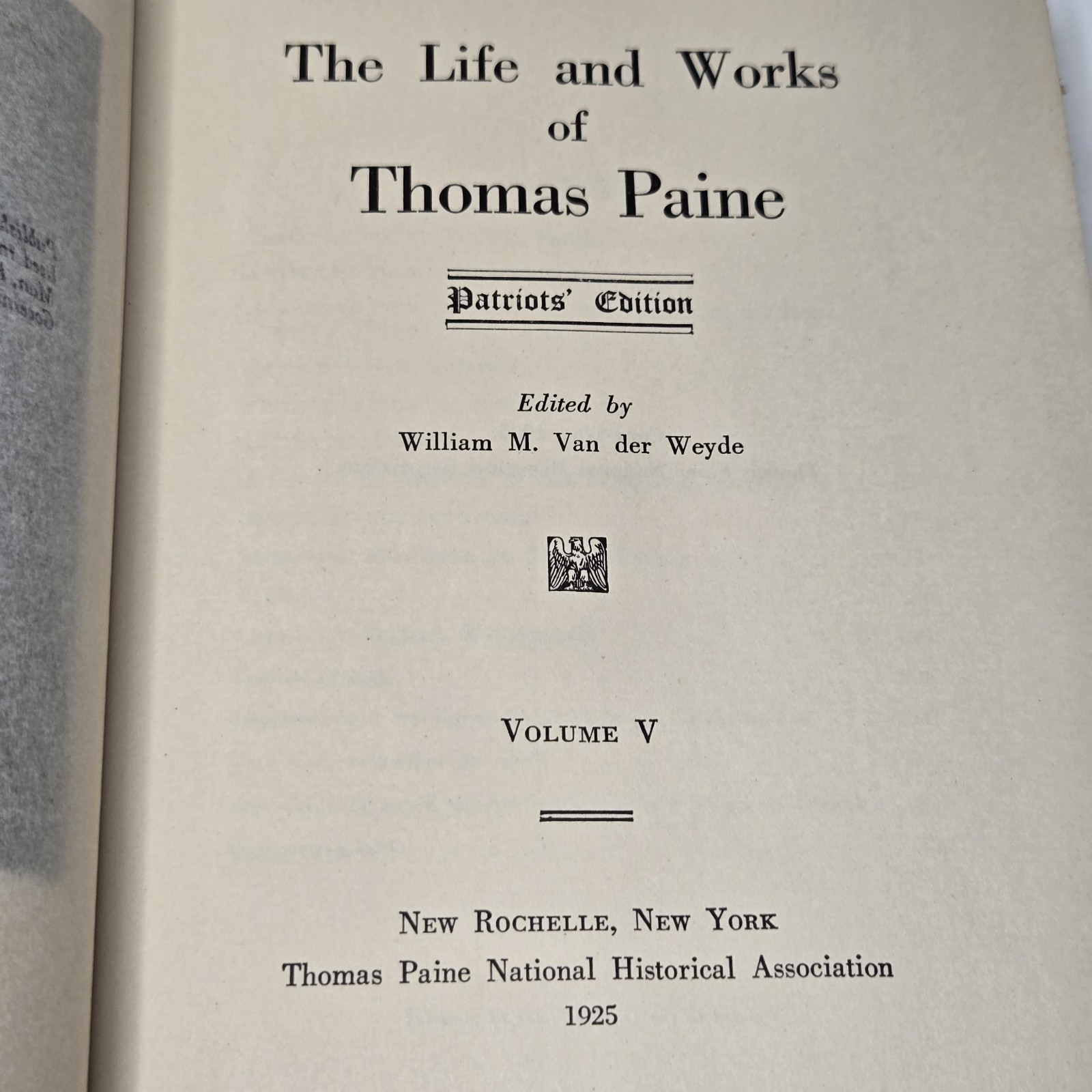 The Life & Works Of Thomas Paine Vol 5,6,8,9 (Lot Of 4 HC) 1925 Patriot Editions