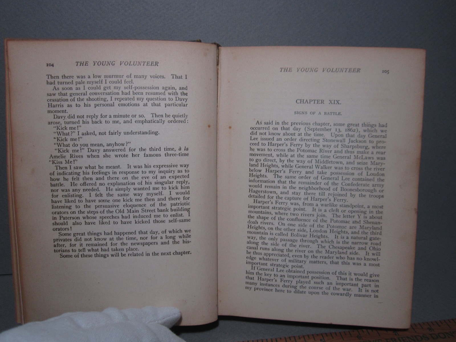 Young Volunteer Soldier Boy Everday Exp Civil War by Crowell 1906 2d Ed Hardback