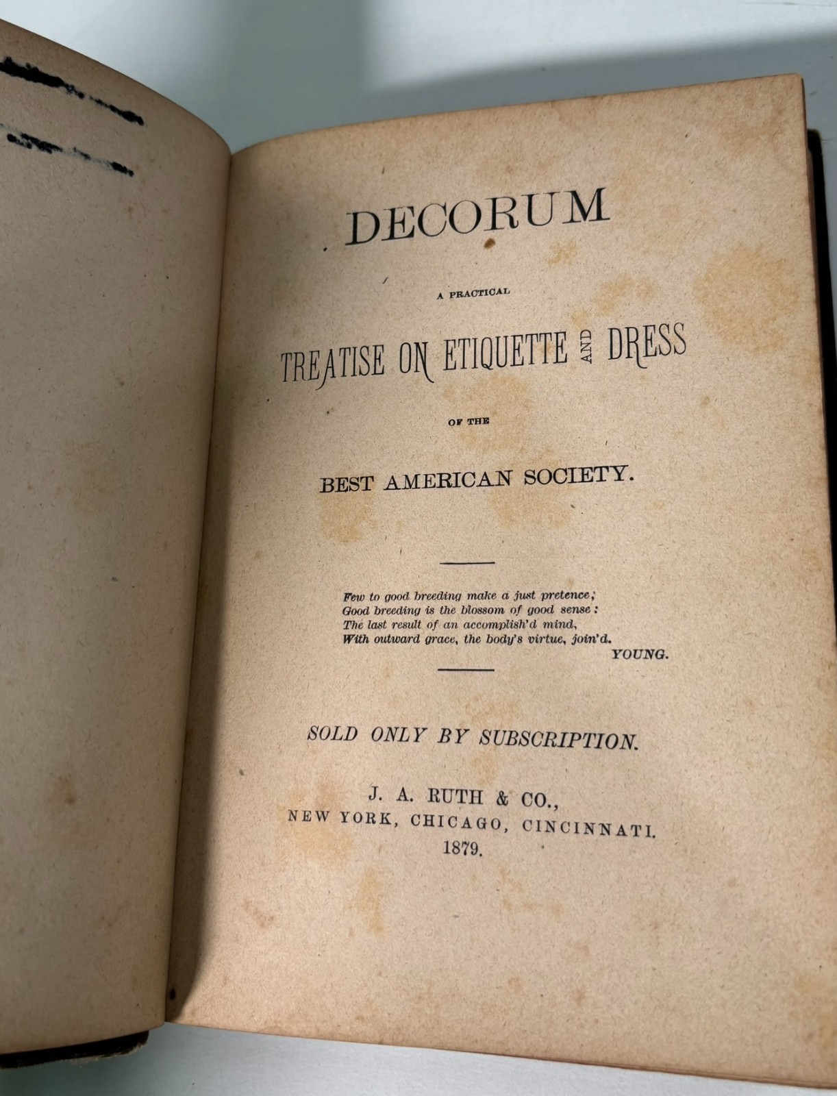 1879 Decorum Etiquette of American Society Illustrated Victorian Hardcover