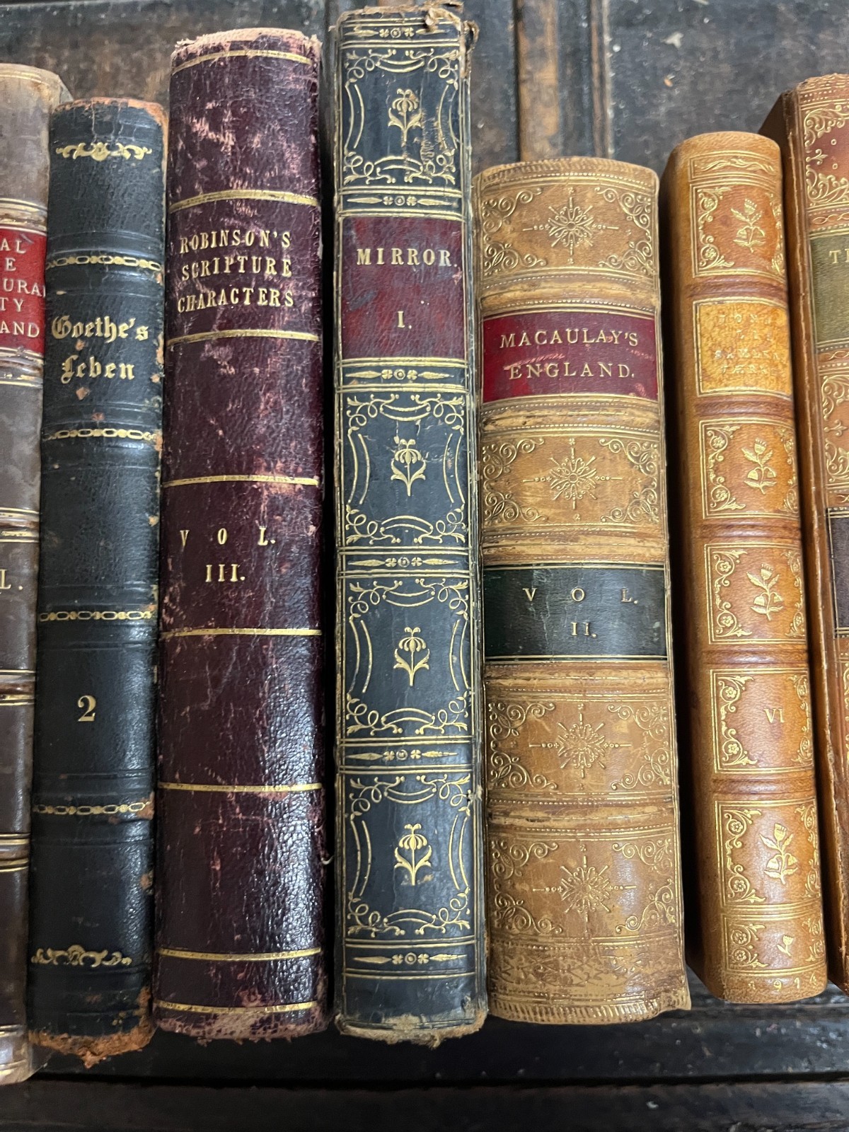 16x ANTIQUE LEATHER BOOKS BINDINGS MOST 19TH CENTURY FAB BUNDLE DECOR PROPS