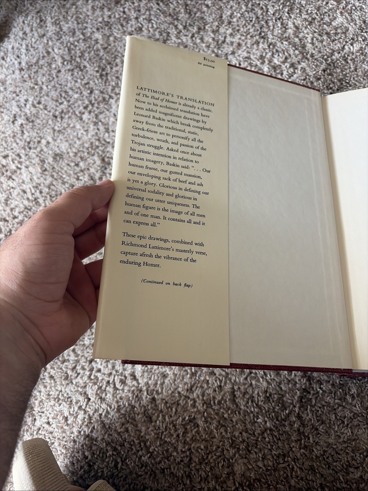 The Iliad of Homer 1962 By Richmond Lattimore Drawings By Leonard Baskin