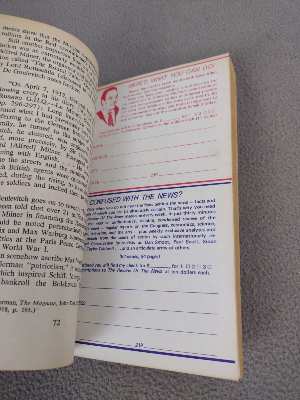 None Dare Call It Conspiracy Gary Allen Paperback Book 1971 3rd Printing