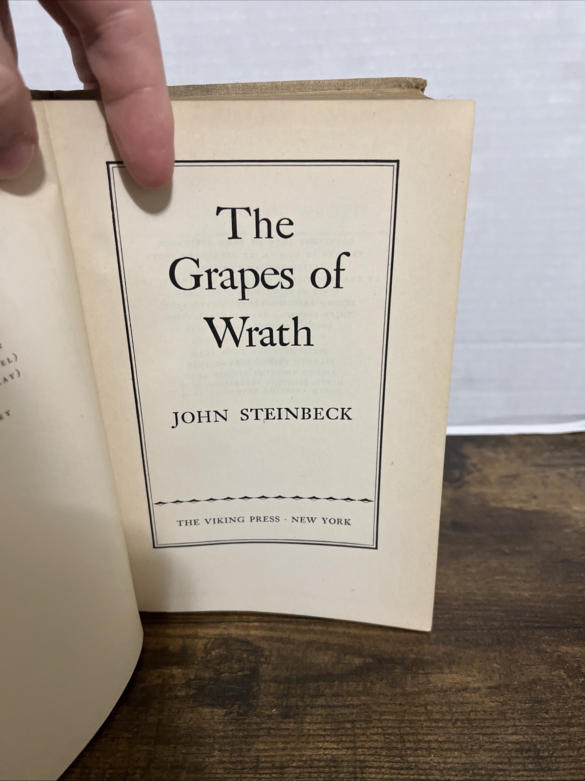 John Steinbeck / THE GRAPES OF WRATH, 1939, Viking Press, 1st, 10th Printing