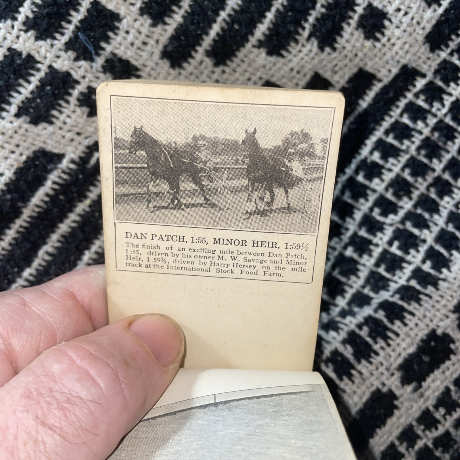 World’s Record Mile By Dan Patch 1.55 Moving Pictures 1909 Motion Flip Book Used