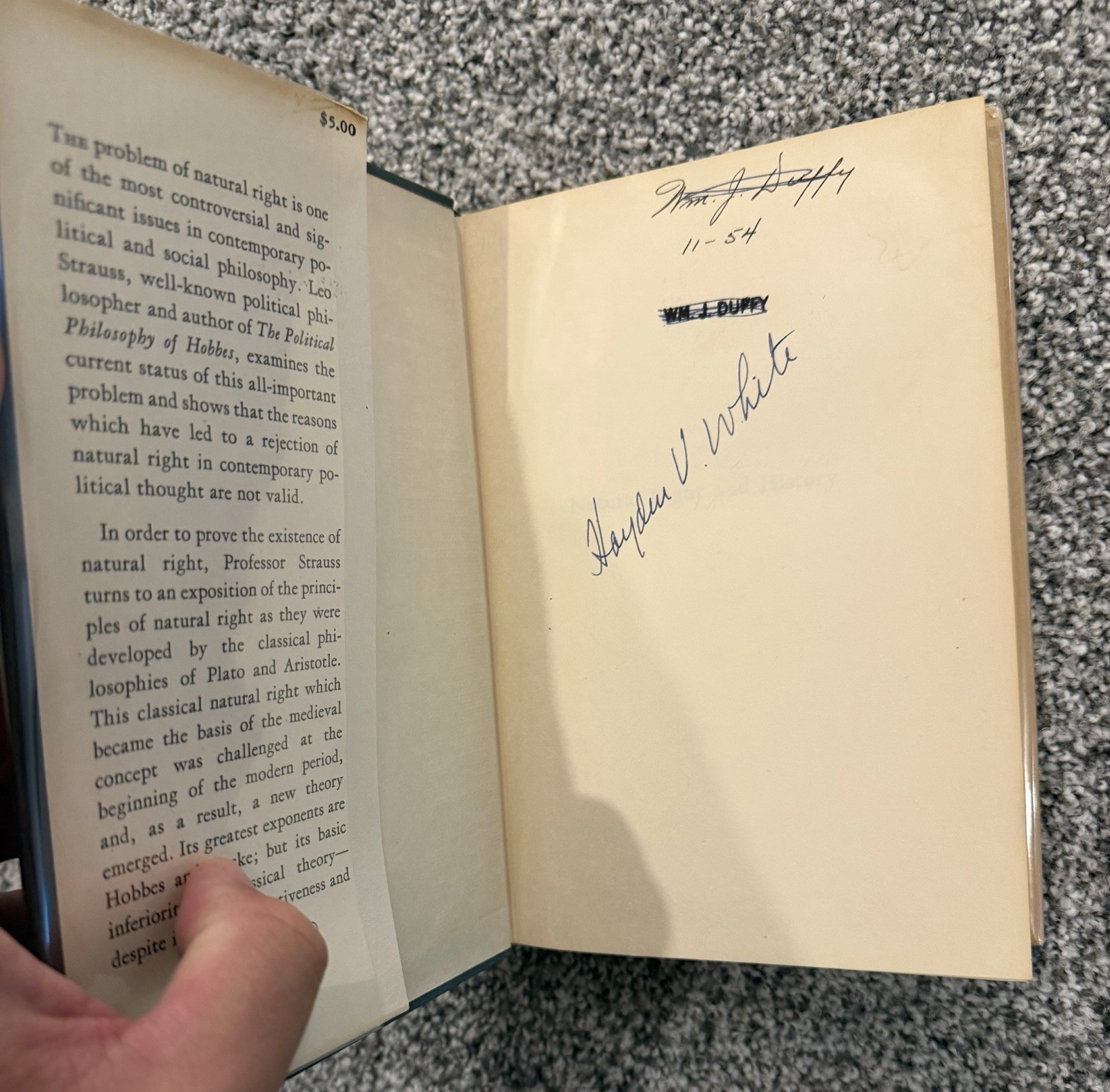 Leo Strauss Natural Right And History First Edition Hardcover 1953