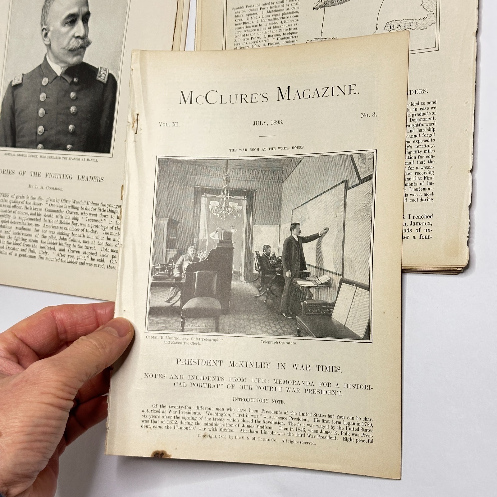 1898 McClure’s Magazine Spanish-American War Disbound Articles (Lot of 14)