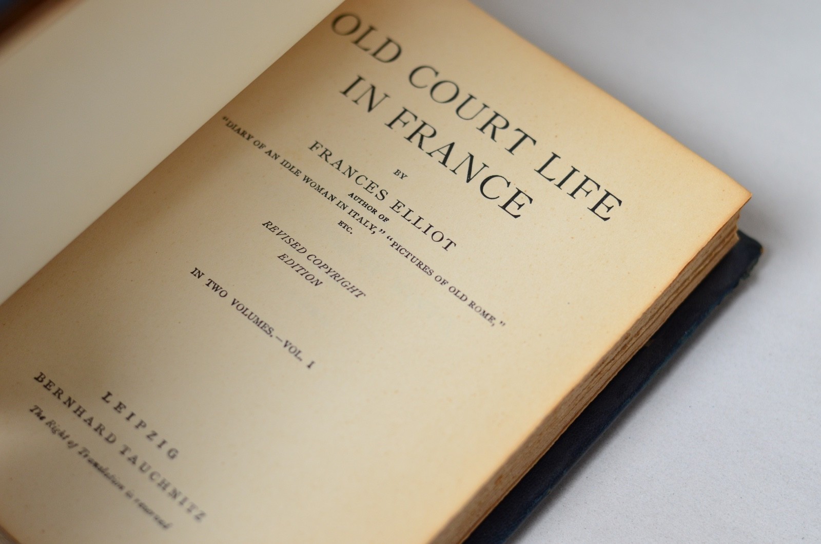 Antique Leather Bound Old Court Life in France by Frances Elliot c. 1880 – Vol I