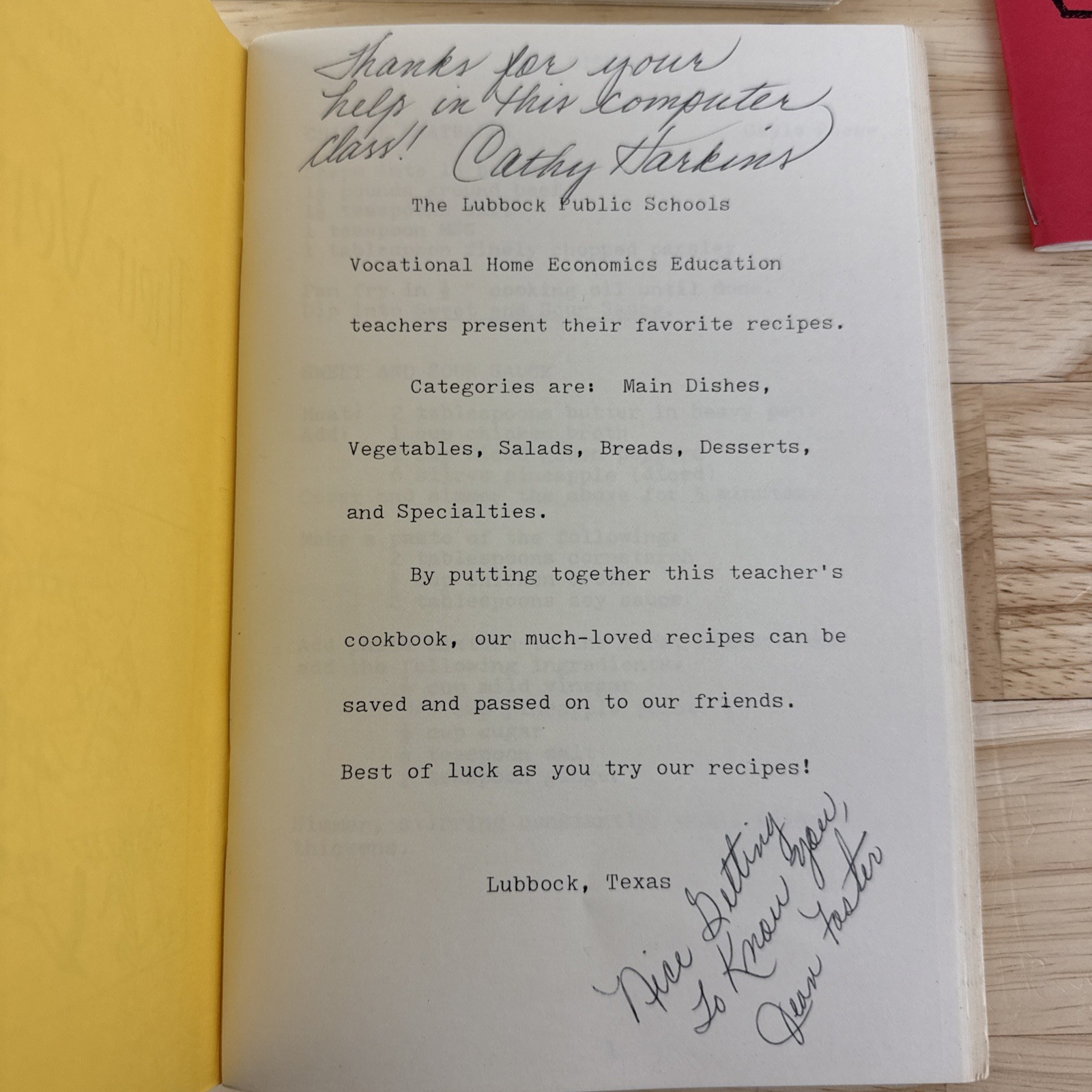 Vintage Community Cookbooks Lubbock Texas Home Econ, First Baptist & Hospital
