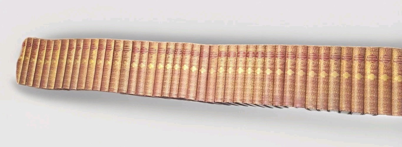 Volume Set Alexandre Dumas Up To 40 Books Fine Binding 1800s Red Gold Beautiful