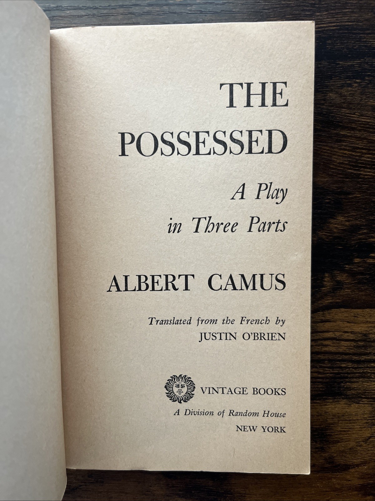 The Possessed by Albert Camus Vintage Paperback 1964