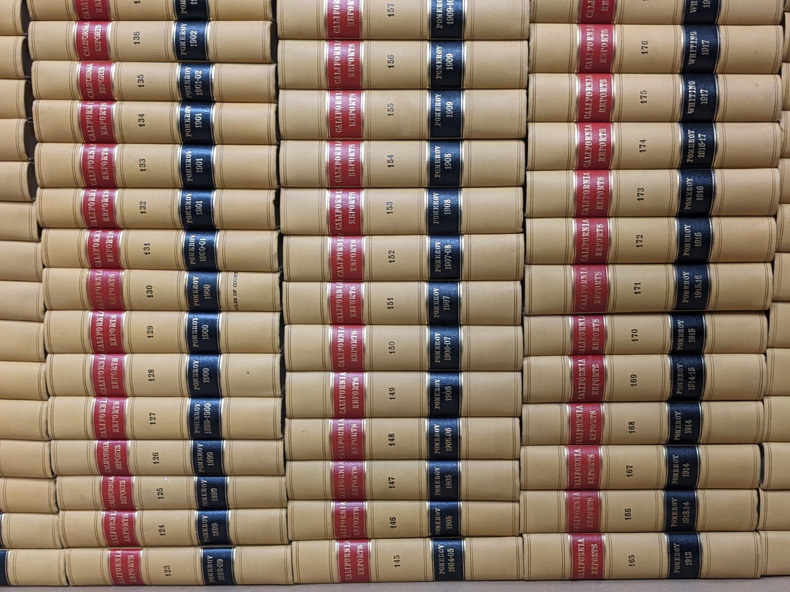 California Reports Vintage Law Books 1852-1934, SET OF 219 Volumes, LIKE NEW