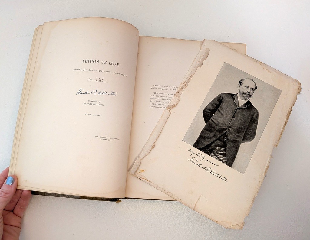 Antique “Society As I Have Found It” Book Ward McAllister 1890 Limited Edition