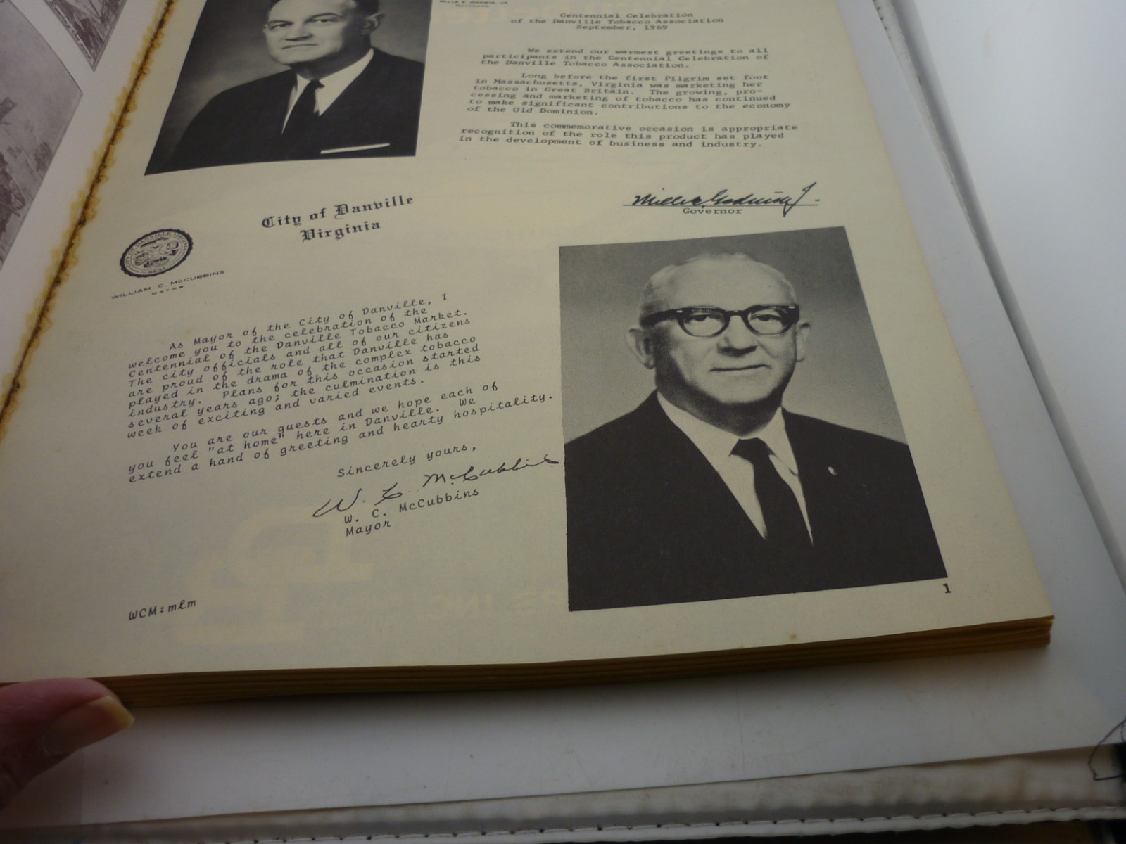 100 Years Of Progress Danville Tobacco Association 1869-1969 Virginia History