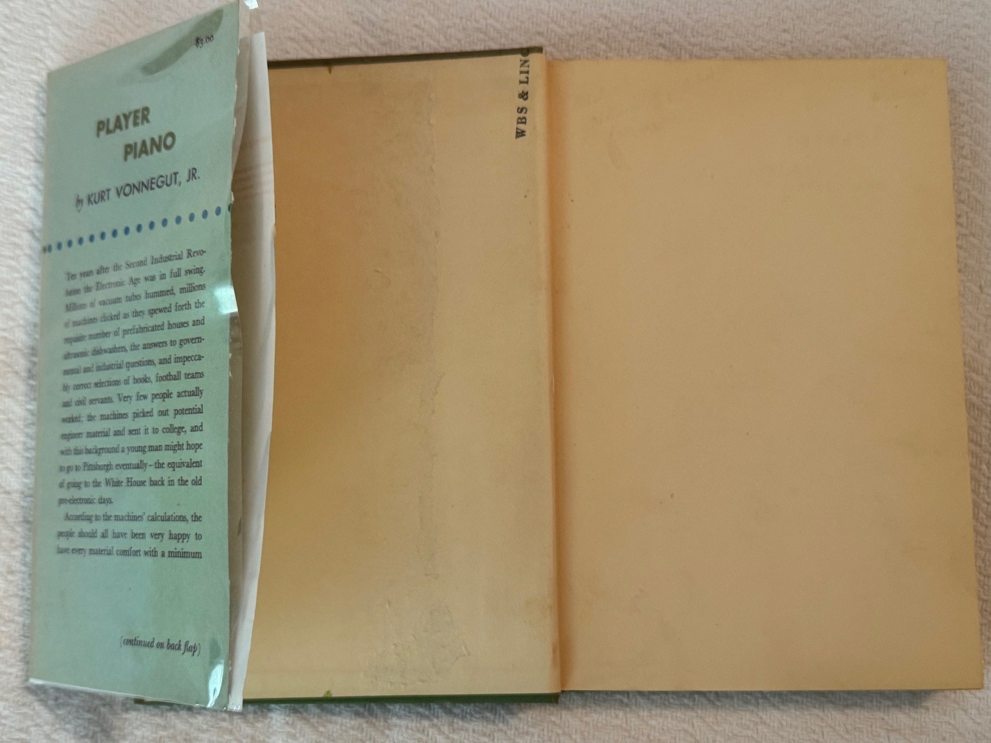 Kurt Vonnegut first book, Player Piano true 1st edition in dust jacket – nice