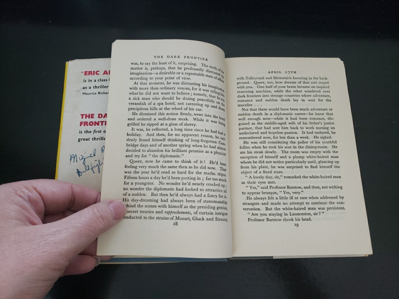 Eric Ambler The Dark Frontier 3rd Impression HC/DJ Sept 1950 RARE Spy Thriller