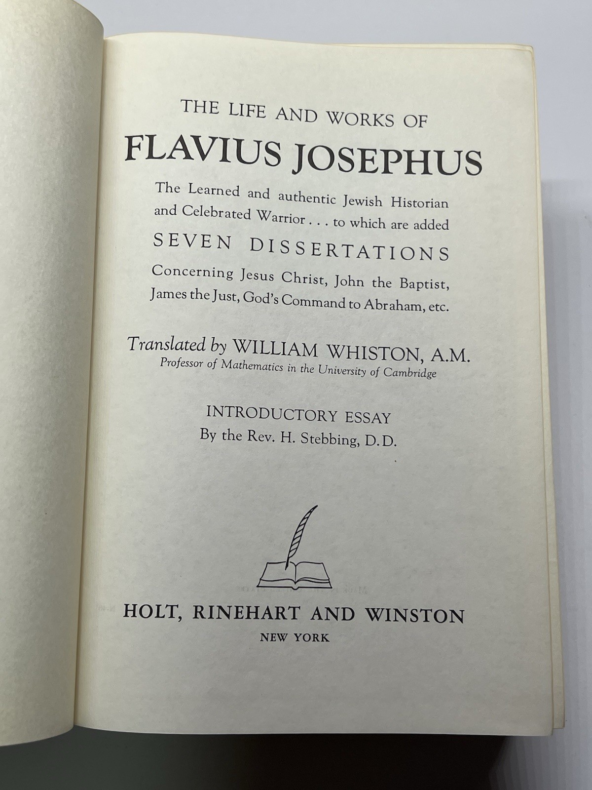 THE LIFE AND WORKS OF JOSEPHUS Translated By William Whiston ILLUSTRATED