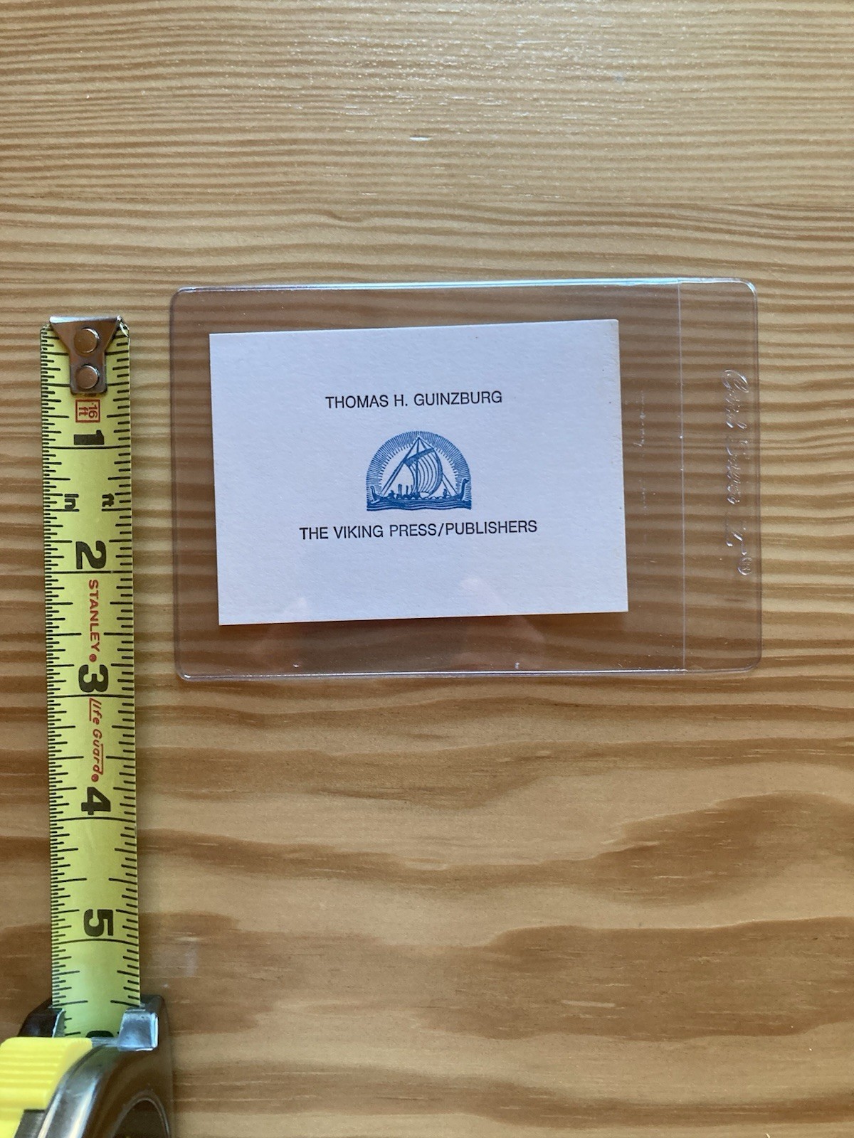 Thomas Guinzburg Branded Business Card Viking Press NOT AUTHENTICATED 3.5×2.5”