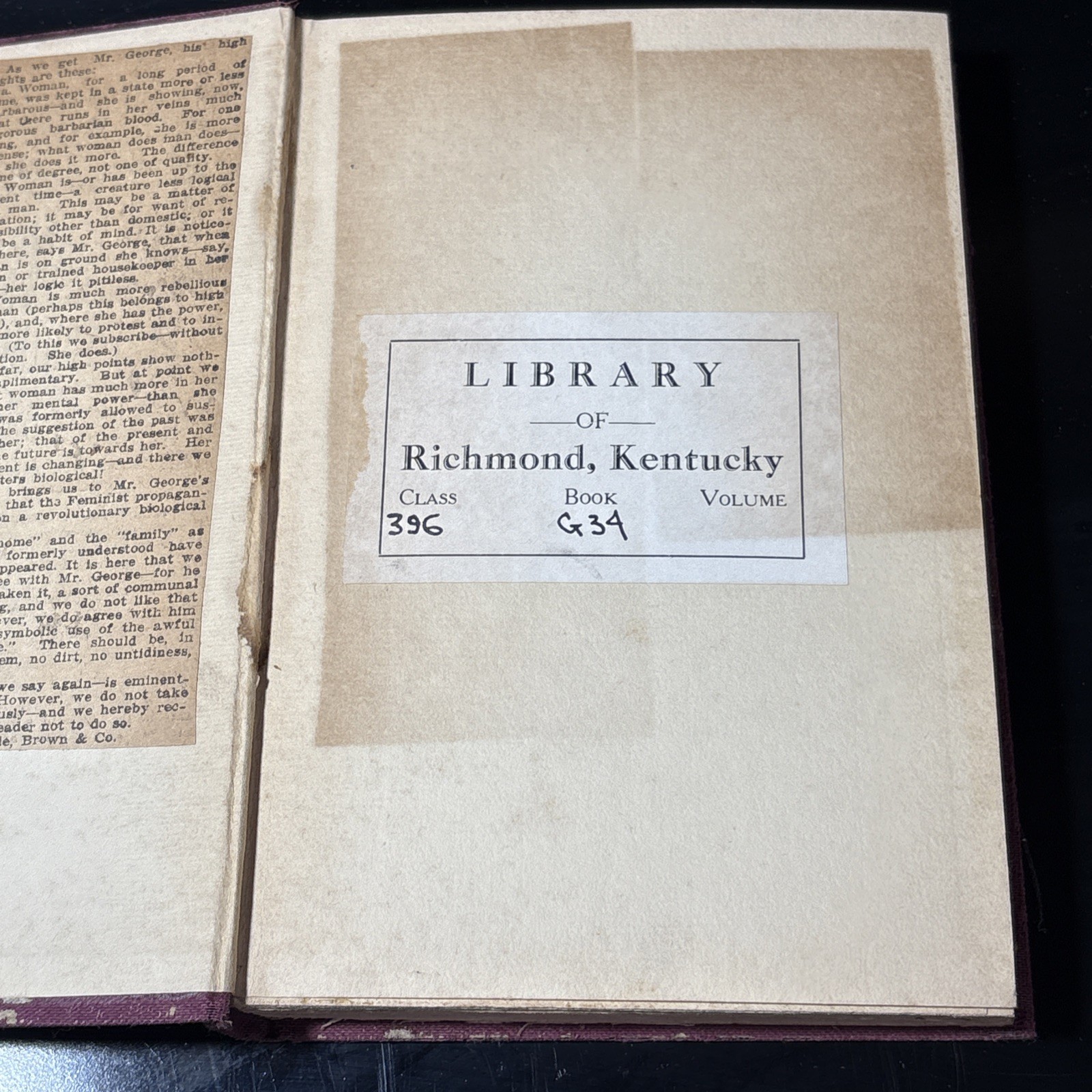 WOMAN AND TO-MORROW or THE INTELLIGENCE OF WOMEN By: W. L. George 1913 HB 1st Ed