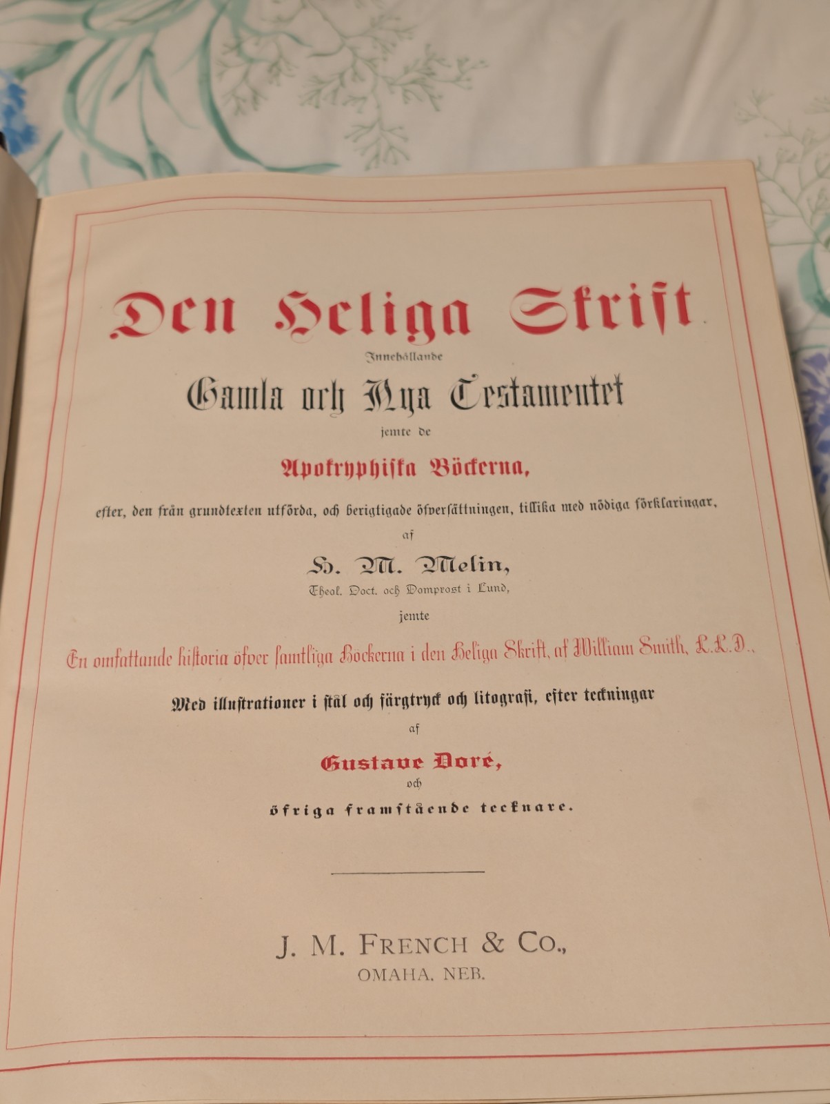 Rare Swedish Illustrated Bible–Den Heliga Skrift, 1880s H. M. Melin/Gustave Doré