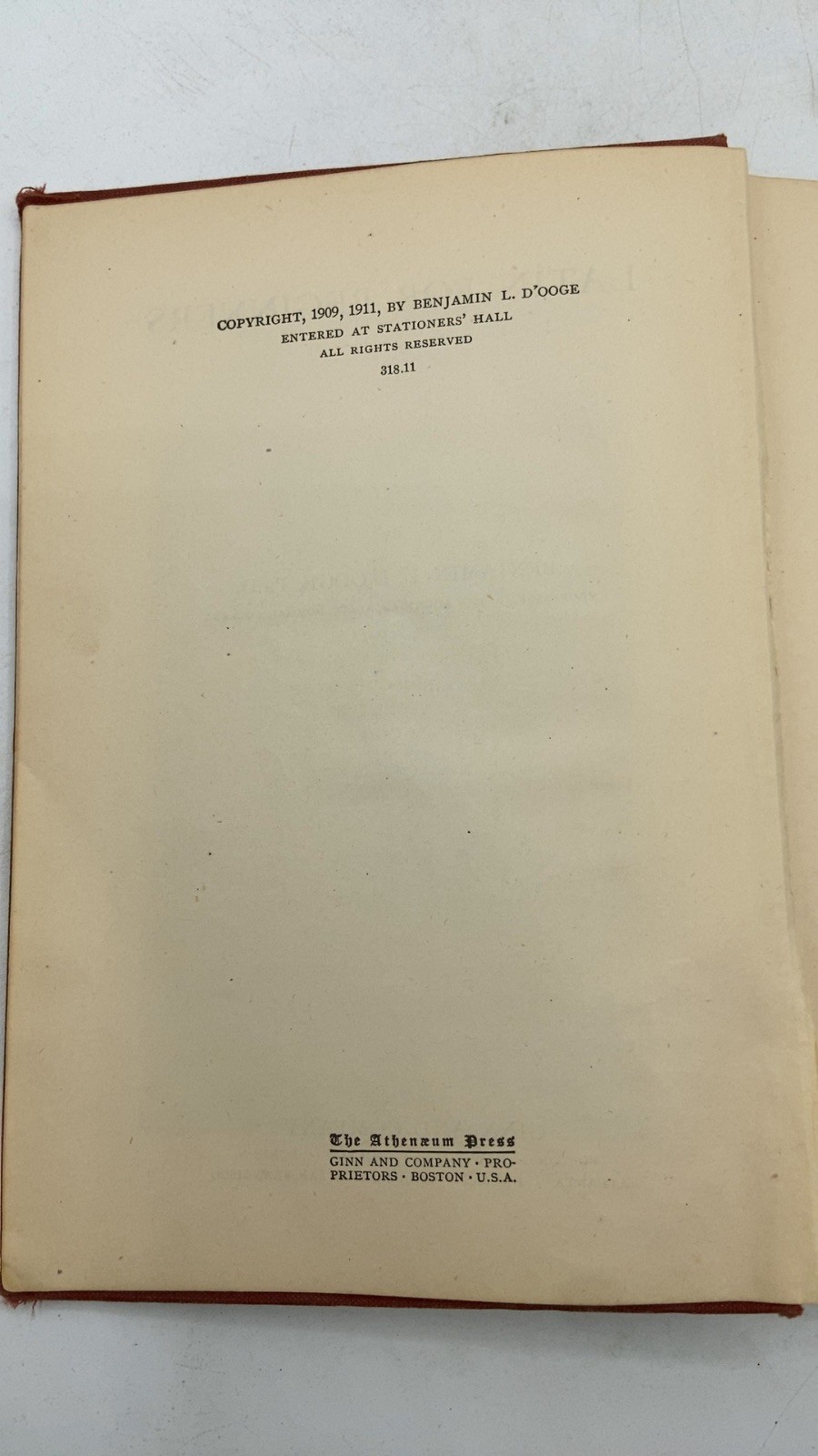 Latin FOR Beginners Benjamin L. D’Ooge, Ph.D. Hardcover 1911