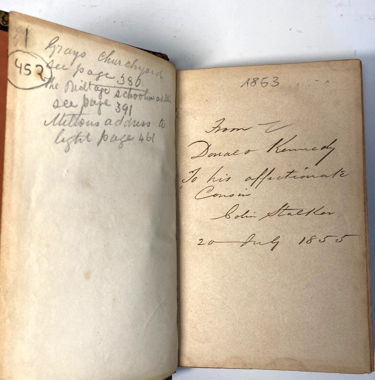 1853 Book of English Poetry Black Morocco Leather Gothic Binding Gauffred