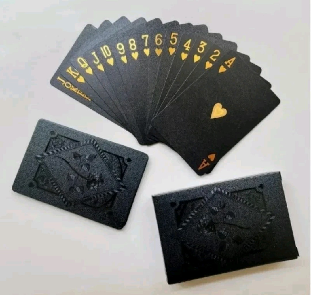 Diamond Waterproof Black Golden Cards Plastic Poker Playing (1 Deck) US Seller