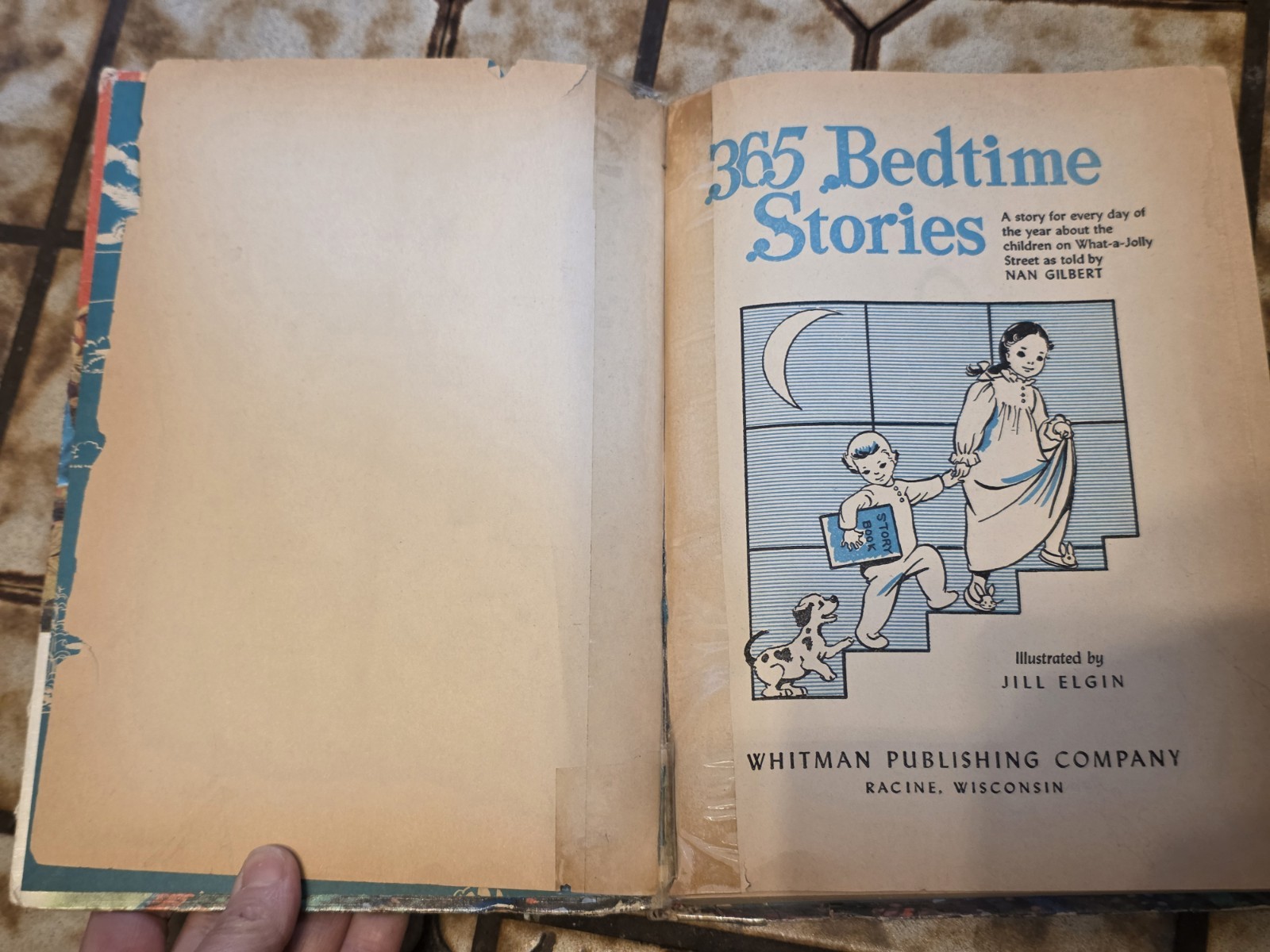 365 Bedtime Stories Nan Gilbert 1955 Hardcover VINTAGE Kids Storybook ’50s USA