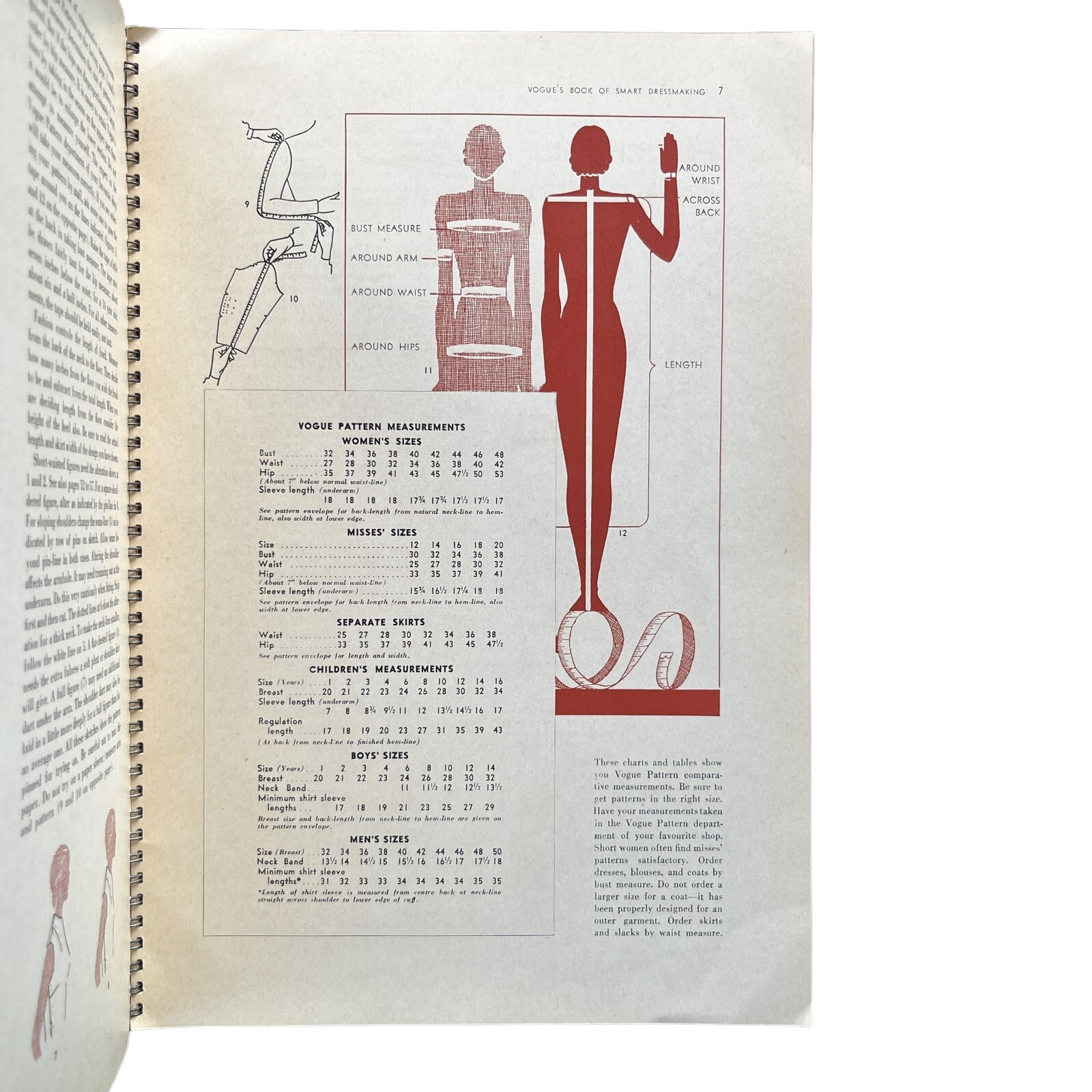Vogue’s Book of Smart Dressmaking 1937 Spiral Bound Paperback Edition