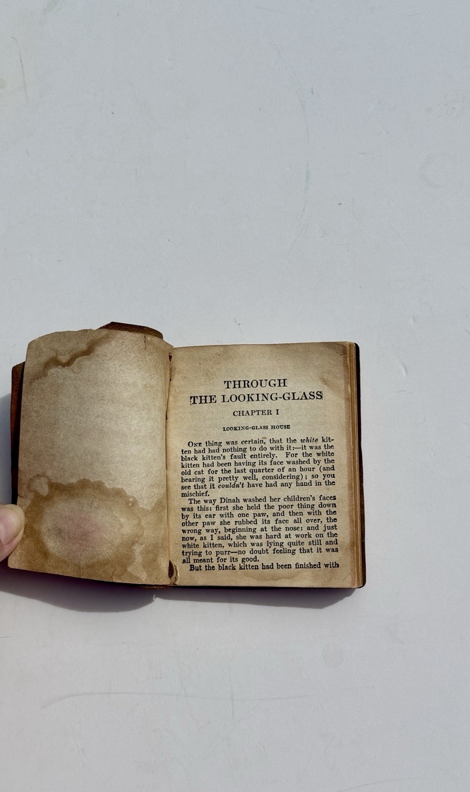 Little Leather Library LEWIS CARROLL – THROUGH THE LOOKING GLASS Antique Book