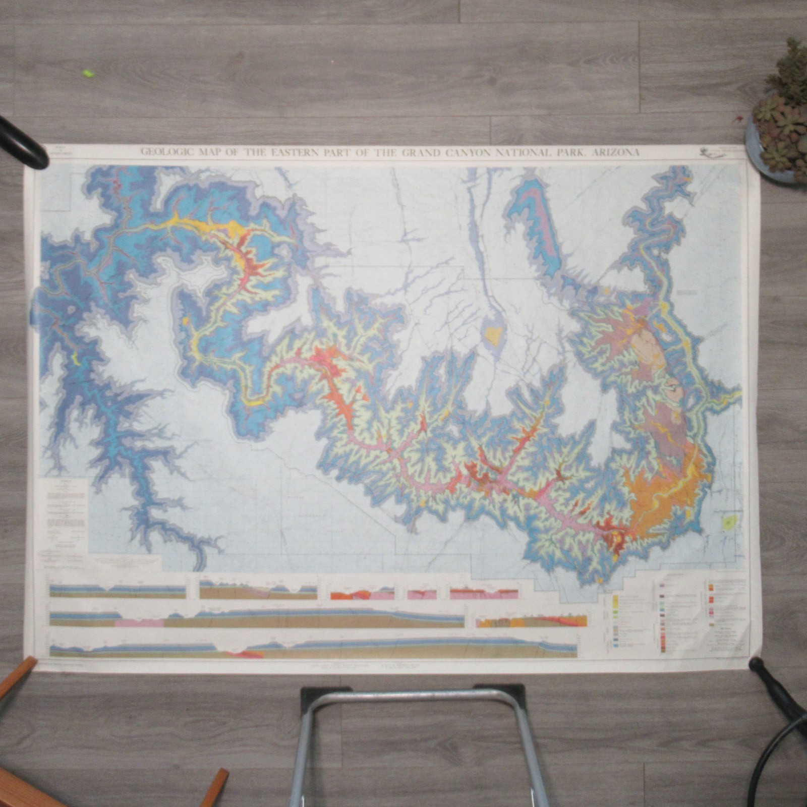 1980 Geologic Map of Eastern Grand Canyon Arizona Full Color Blue Dragon