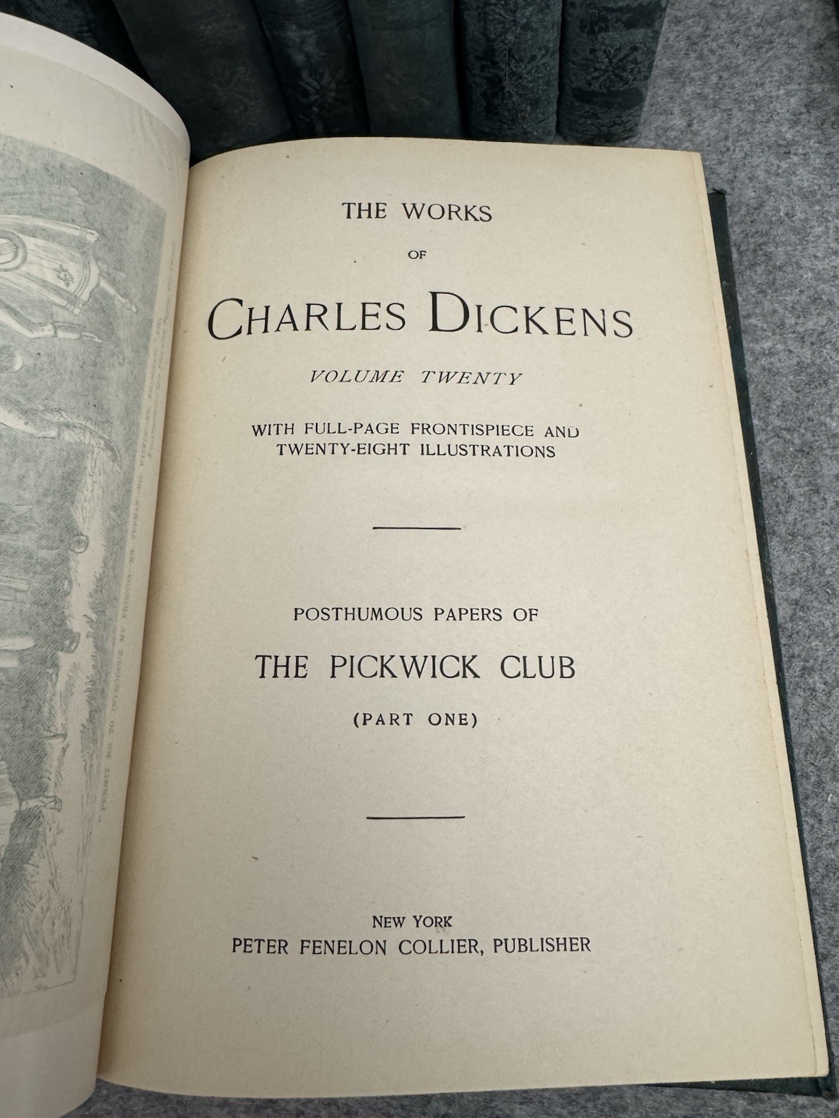 15 Vol Charles Dickens Works Peter Fenelon Collier Antique Hardcover Set