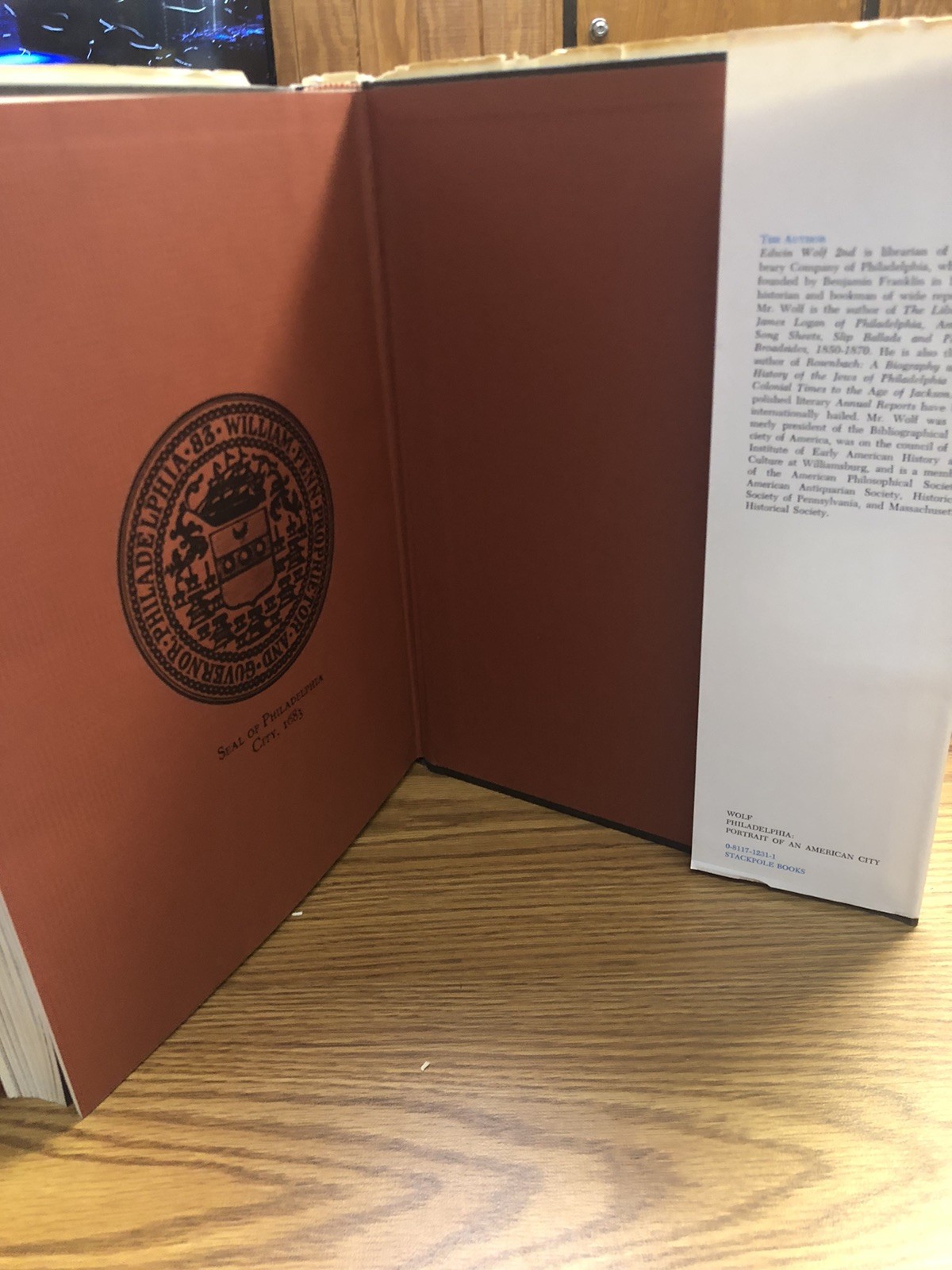 Philadelphia Portrait of American City Edwin Wolf Bicentennial History 1975 1st