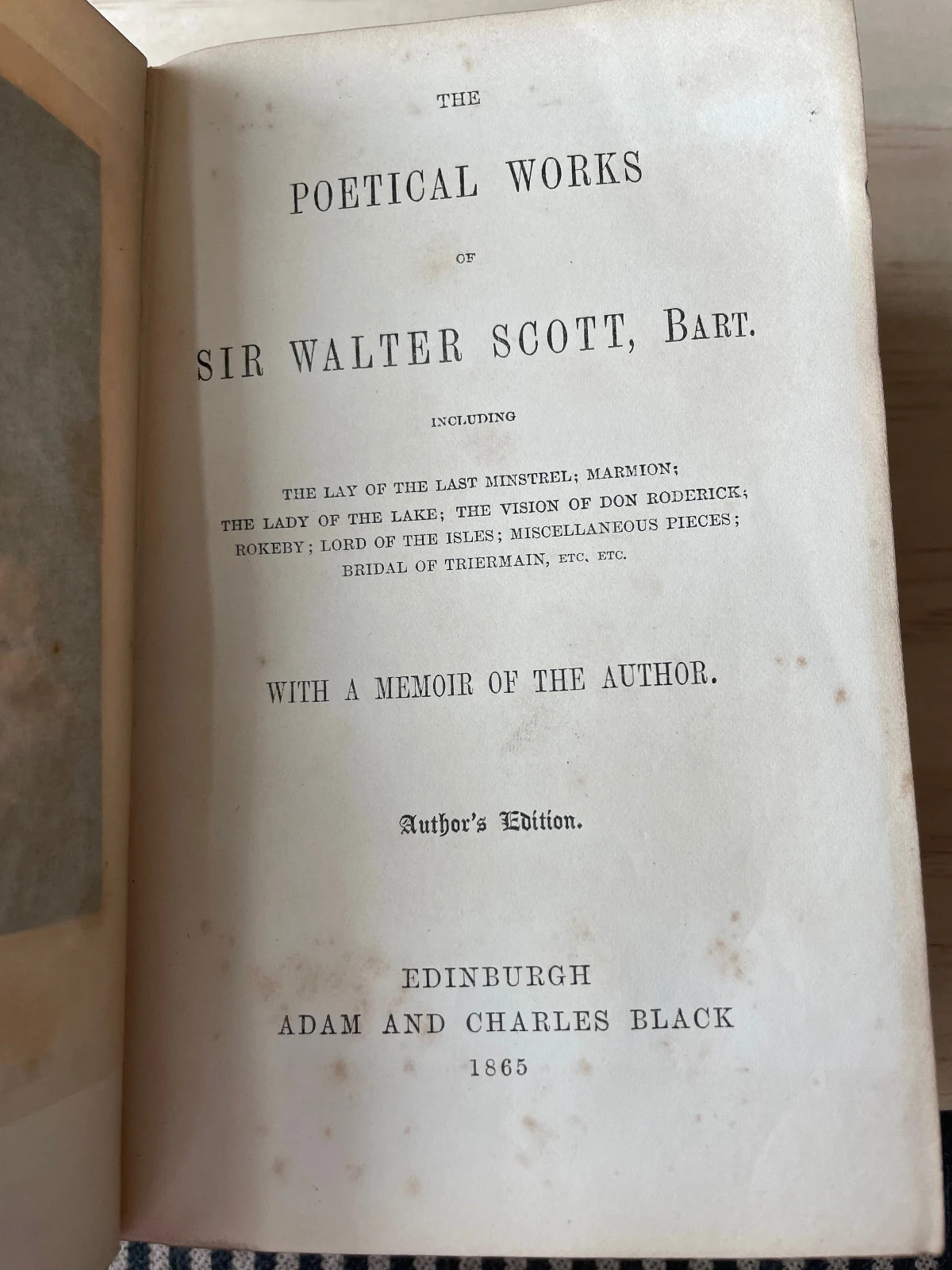 The Poetical Work of Sir Walter Scott, Authors Edition 1865 Incl Author Memoir