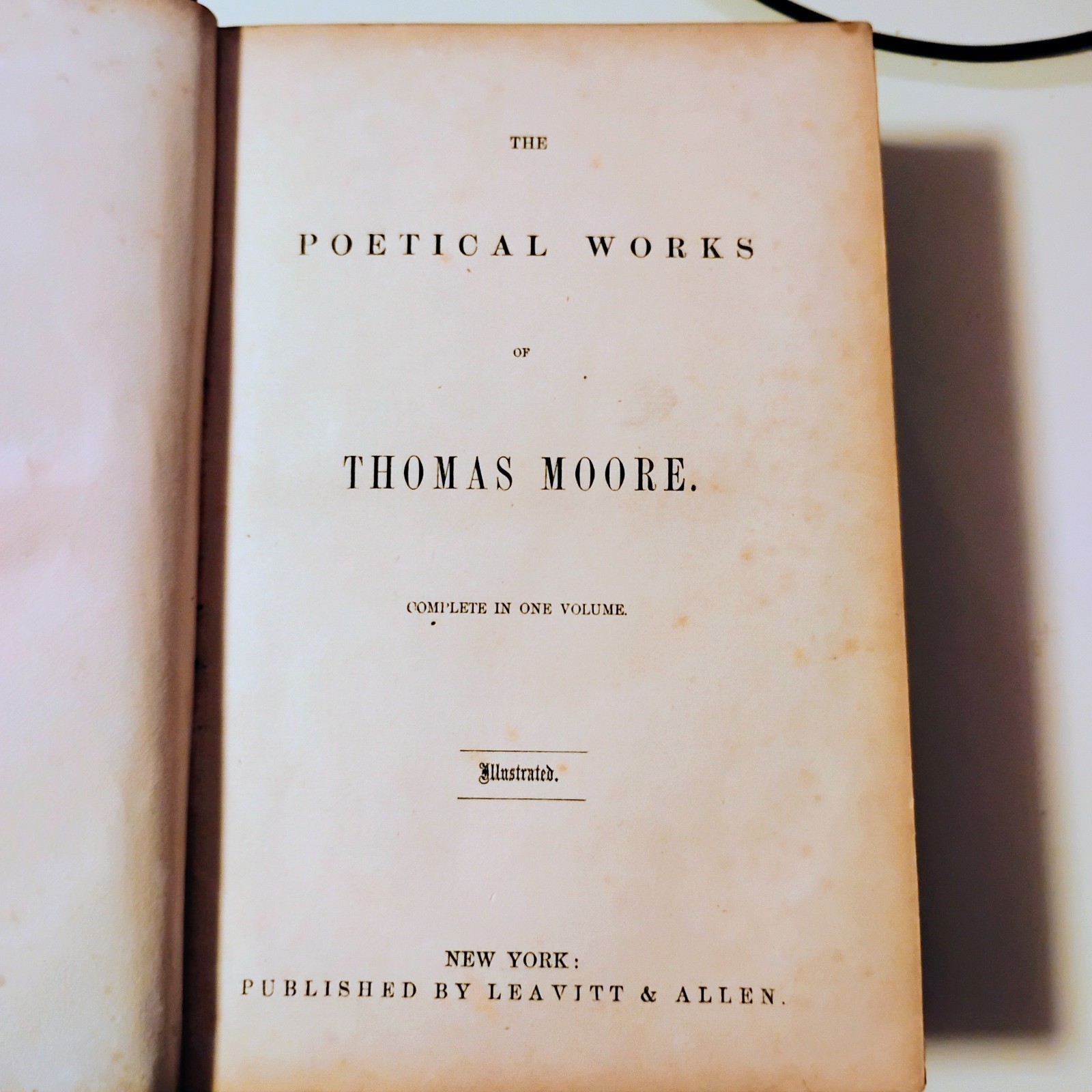 1850s The Poetical Works of Thomas Moore LEATHER Fine Binding Celtic Knot Gilt