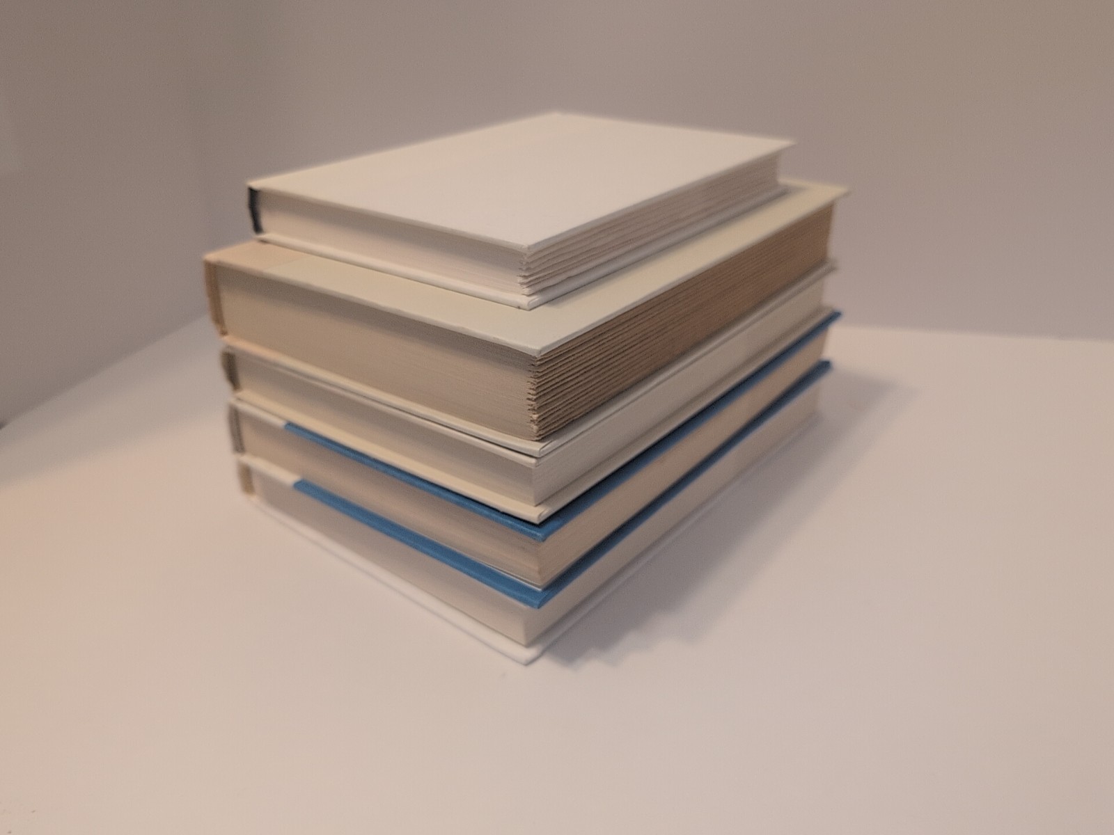 Lot of 5 Decor Books Gold Lettering White Cream Shades Staging Home Decor Prop