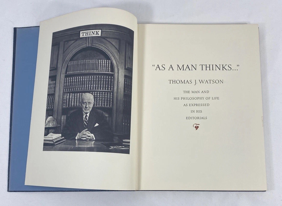 As a Man Thinks by Thomas J. Watson – IBM 1954 Flexibound Faux Leather Book