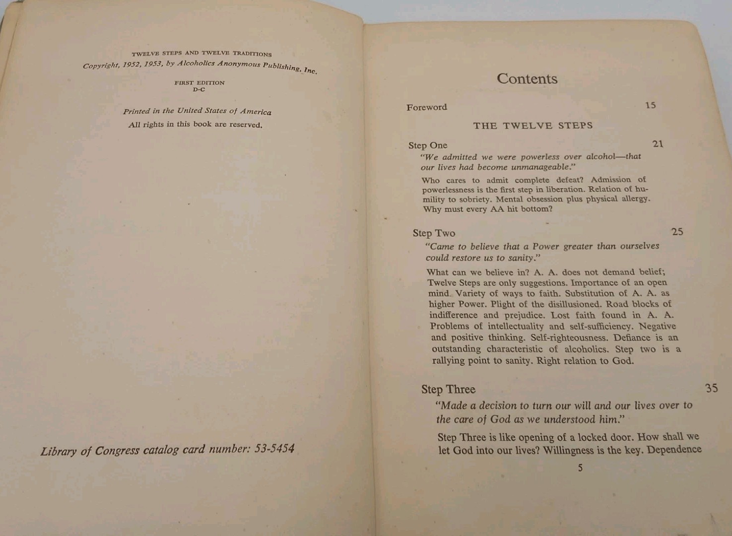 Vintage Twelve Steps and Twelve Traditions Alcoholics Anonymous First Edition