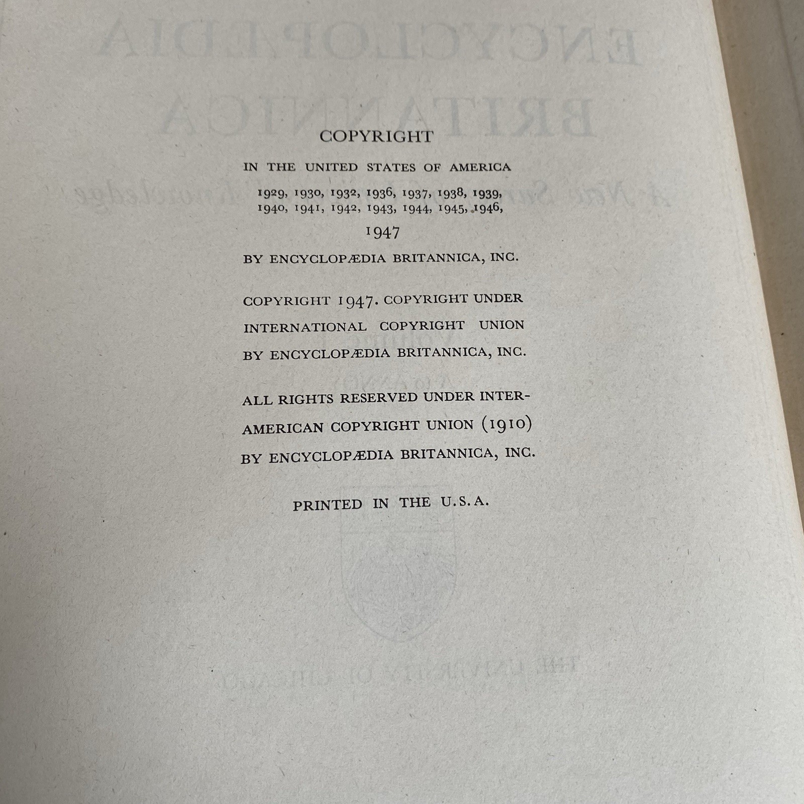 1947 Encyclopedia Britannica Set Complete 24 Volumes University Of Chicago Vtg.