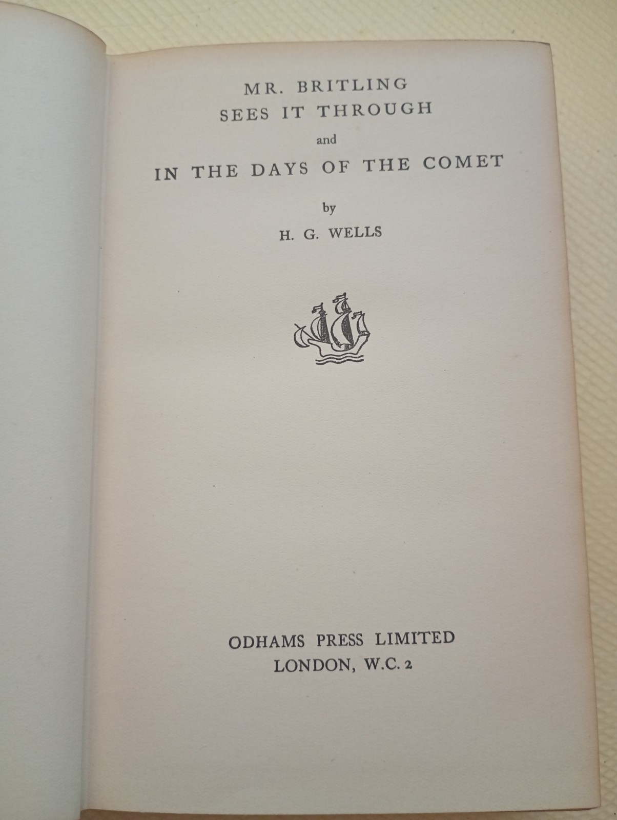 Vintage H.G. Wells 4 Volume Hardback Set Odhams Press London Blue Cloth Books