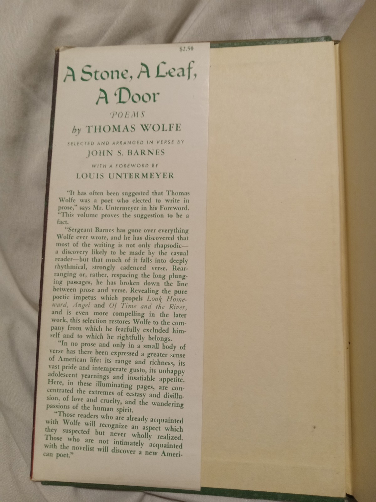 A Stone A Leaf A Door Thomas Wolfe 1945